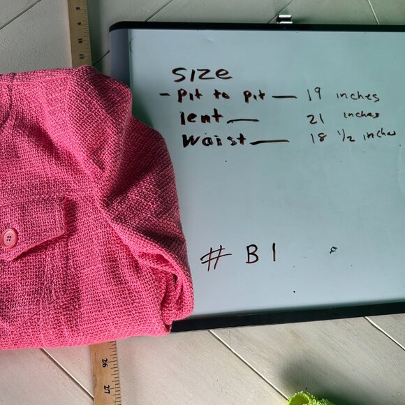 IRO Felicity Cotton Stretch Tweed Boucle Textured Knit BlazerJacket Pink size 10 - Picture 16 of 16